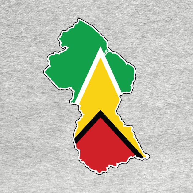 Guyana National Flag and Map by IslandConcepts